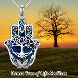 Sterling Silver Hamsa Tree of Life Viking Lion Butterfly Evil Eye Yin Yang Eye of Horus Pendant Necklace
