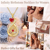 14K Gold Plated Infinity Birthstone  Butterfly Cross Necklace for Women