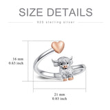 Sterling Silver Adjustable Highland Cow Ring