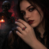 Sterling Silver 10K 14K 18K Gold Personalized Gothic Skull Ring Exquisite Spooky Jewelry for Halloween Lovers