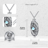 Sterling Silver Oval Paw Prints Dog FootPrints  Heart Rabbit Urn Necklace for Ashes Keepsake Jewelry for Women