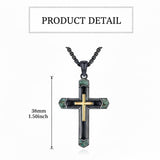 14K Gold Plated Celtic Vikin Cross Pendant Necklace Irish Jewelry Religious Protective Gift