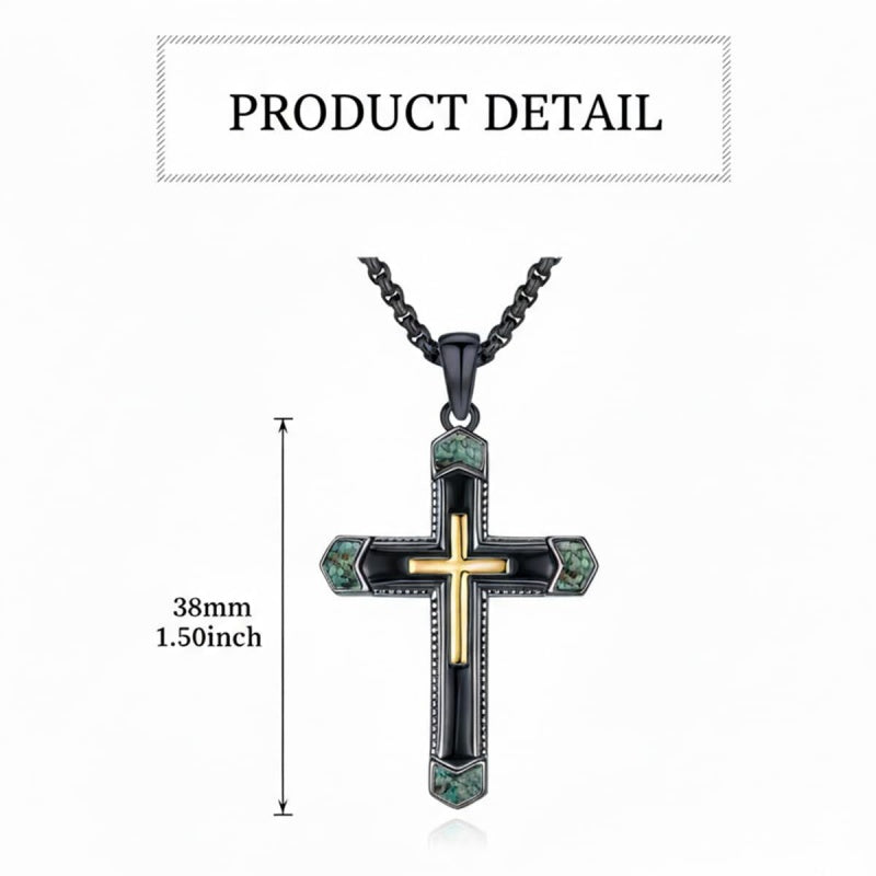 14K Gold Plated Celtic Vikin Cross Pendant Necklace Irish Jewelry Religious Protective Gift