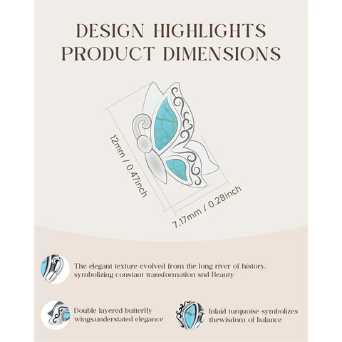 Sterling Silver Turquoise Butterfly Stud Earrings