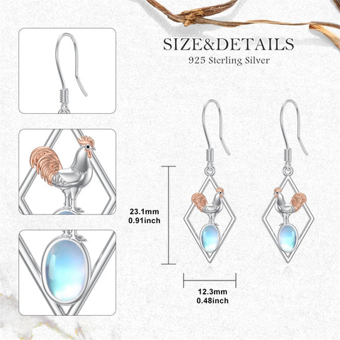 Sterling Silver Bee Butterfly Chicken Chihuahua  Dinosaur Frog Octopus Paw Print Platypus Dangle Earrings