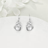 Black Cat Earrings for Girls 925 Sterling Silver  Dangle Earrings Dragon Leverback Earrings Cute Animal Jewelry Gift for Women