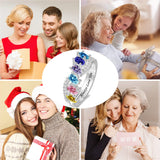 Copper Sterling Silver Personalized 1-6 Simulated Birthstones  Infinity Family Ring for Women