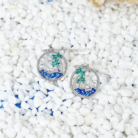 Mothers Day Gifts 925 Sterling Silver Dangle Drop Earrings for Women Girls Dolphin Earrings Dangle Earrings Jewelry Gifts