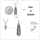 925 Sterling Silver Tree of Life Urn Necklace for Ashes Memory Keepsake Cremation Jewelry for Women