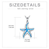 Sterling Silver Created Opal Turtle Dolphin Starfish Pendant Necklace