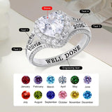 Copper Sterling Silver Personalized Birthstone High School College Class Ring Graduation Memorial Rings Gifts for Her