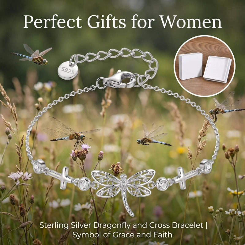 Sterling Silver Dragonfly Butterfly Cardinal Hummingbird Jesus Fish Lotus Daisy Sunflower Rose Faith Cross Bracelet