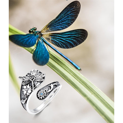Sterling Silver Oxidized Dragonfly Butterfly Hummingbird Sea Turtle Anchor Cross Tree of Life Sunflower Spoon Ring