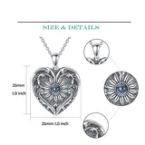Sterling Silver Sunflower Necklace100 Languages Projection Stone Personalize Heart Photo Pendant Necklace