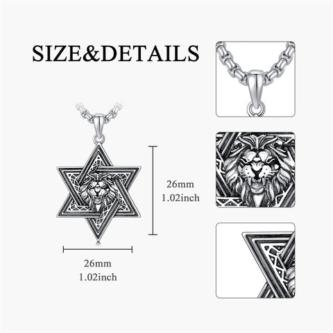 Sterling Silver Crown Jesus Fish Celtic Knot Chai  Lion Star of David Pendant Necklace