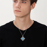 Sterling Silver Wooden Cross Pendant Necklace