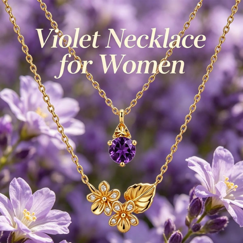 14K Gold Birthstone Birth Flower  Pendant Necklace Birthday Jewelry Gifts for Women