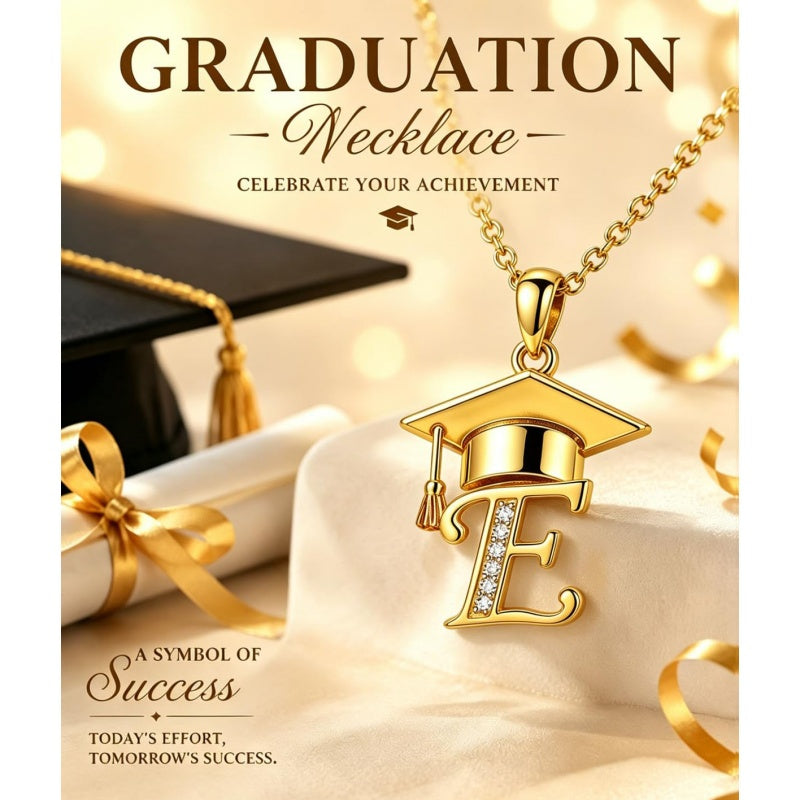 Initial  Graduation 14K Gold Plated Inspiring Grad Pendant Necklace Graduations Jewelry Gifts