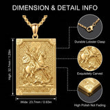 14K Gold PlatedJesus Saint Michael Saint George Saint Jude Pendant Necklace