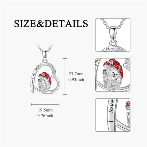 Sterling Silver Hedgehog Pendant Necklace Engraved with  I Love You Forever
