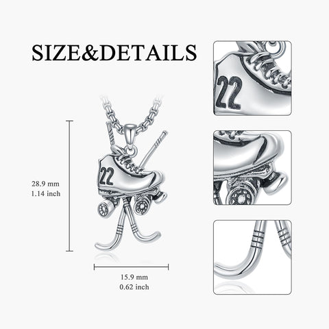 Sterling Silver Hockey Basketball Baseball Soccer Football Sports Pendant Necklace