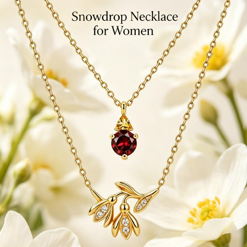 14K Gold Birthstone Birth Flower  Pendant Necklace Birthday Jewelry Gifts for Women