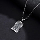 Sterling Silver Lovers Hierophant Magician Three of Swords Wheel of Fortune SkeletonTarot Card Pendant Necklace