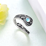 Sterling Silver Adjustable Dragon Moth Octopus Shark Stingray Sea Turtle Spoon Ring