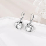 Black Cat Earrings for Girls 925 Sterling Silver  Dangle Earrings Dragon Leverback Earrings Cute Animal Jewelry Gift for Women