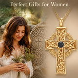 14K Gold Plated Cross Necklace for Women