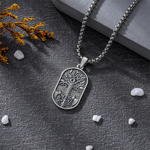 Sterling Silver Memento Mori Tree of Life Anubis Pendant Viking Amulet   Protection Pendant Necklace Egyptian Jewelry Christmas Birthday Gifts