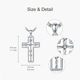 Sterling Silver Cross Christian Pendant Necklace