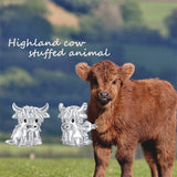 Highland Cow Dangle Earrings 925 Sterling Sliver Cow Drop Earrings Christmas gift for Women Girls