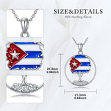 Puerto Rico Necklace 925 Sterling Silver Puerto Rico Flag Pendant Gifts for Men Women Puerto Ricans