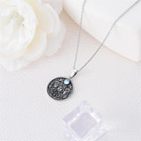 Sterling Silver Sunflower Medusa Triple Moon Goddess Amulet Pendant Necklace