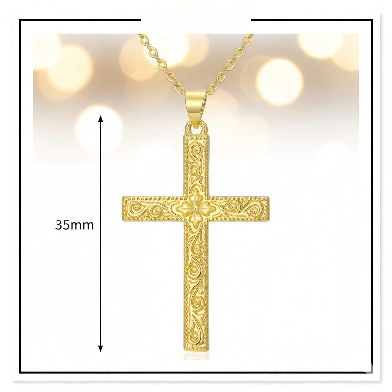 14K Gold Plated Cross Infinity  Pendant Necklace  for Women