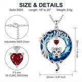 Sterling Silver Blue Crystal  Tree of Life Raccoon Bunny Cat Corgi  Pendant  Necklace  Anniversary Birthday Gifts