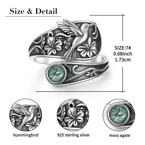 Sterling Silver Oxidized Dragonfly Butterfly Hummingbird Sea Turtle Anchor Cross Tree of Life Sunflower Spoon Ring