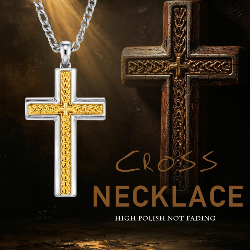 14K Gold  Plated Cross Necklace Simple Religious Jewelry Gift
