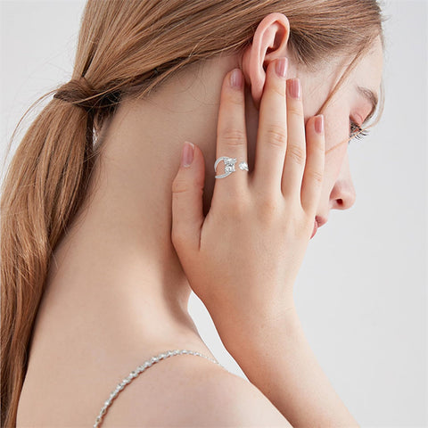 Sterling Silver Birthstone AdjustableHighland Cow Ring