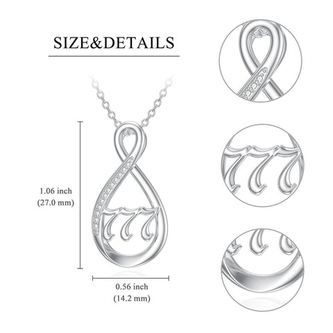 Sterling Silver 111 222 333 444 555 777 888 999 Infinity Angel Number Pendant Necklace