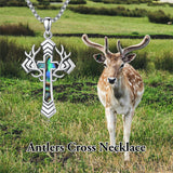 Sterling Silver Wooden Cross Pendant Necklace