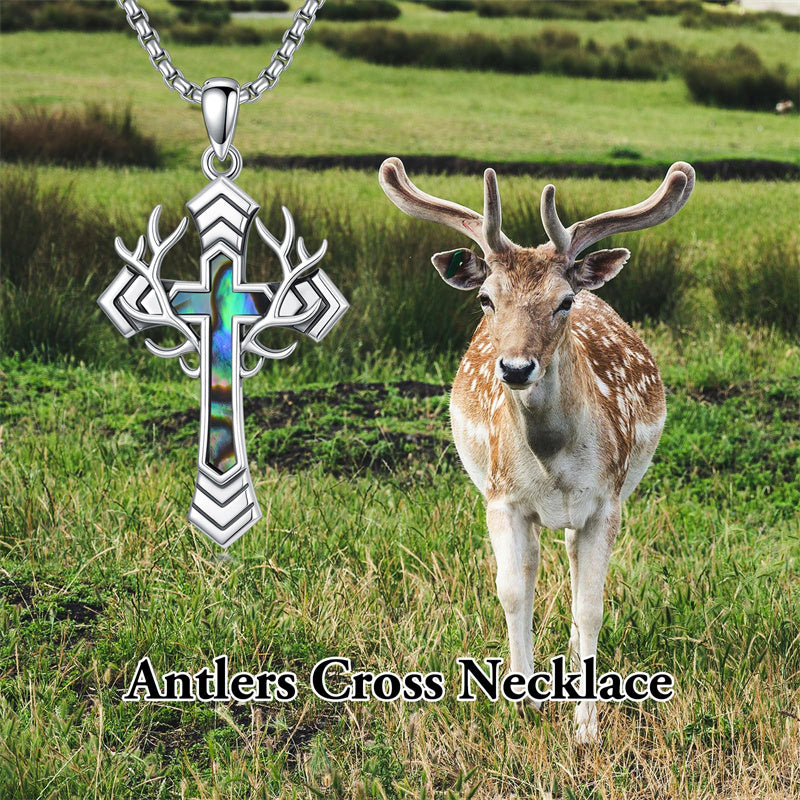 Sterling Silver Wooden Cross Pendant Necklace