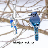Sterling Silver Blue Jay Eagle Phoenix Owl Pendant Necklace for Women