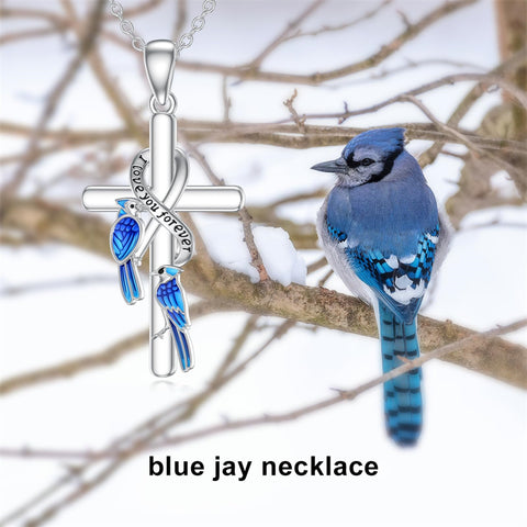 Sterling Silver Blue Jay Eagle Phoenix Owl Pendant Necklace for Women