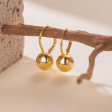 14K Gold Plated Bold Ball  Leverback Earrings for Women