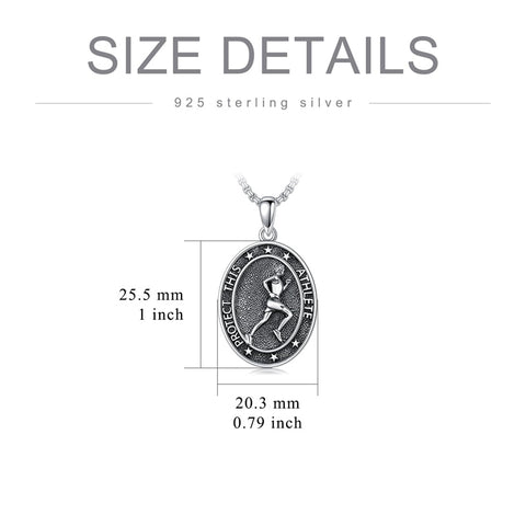 Sterling Silver Baseball Soccer Hockey Football Basketball Taekwondo Tennis Golf Runner Pendant Necklace
