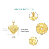 10K 14K 18K Solid Gold Heart Personalized Photo Starburst Cross Rose Wings Butterfly Turtle Celtic Pendant Necklace