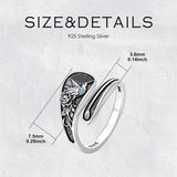 Sterling Silver Dragonfly Jesus Fish Adjustable Spoon Ring for Women