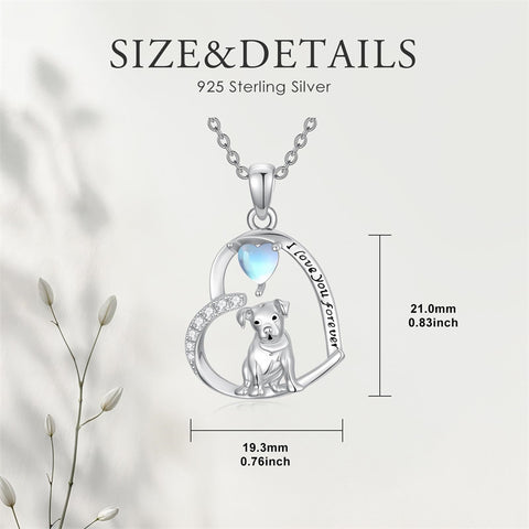 Sterling Silver Pitbull Yorkie Schnauzer Pendant Necklace Gifts for Women